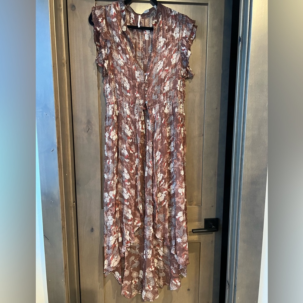 Free People Sheer Tunic (no slip) in brown